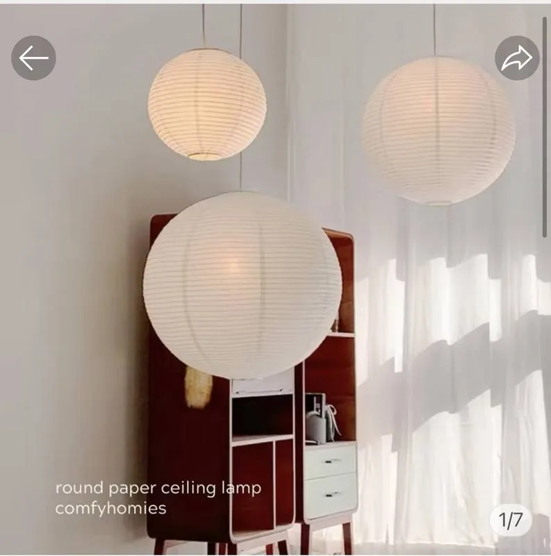 โคมไฟห้อยกระดาษทรงกลม Japanese Paper Lamp